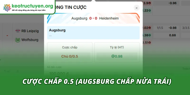 Cược chấp cực hấp dẫn của tỷ lệ kèo trận Augsburg - Heidenheim 15/02